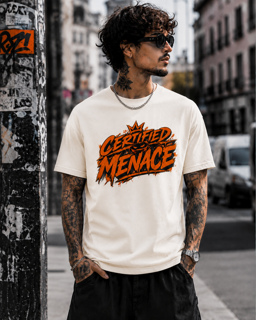 Certified Menace Tee — Bold Graphic Black T-Shirt