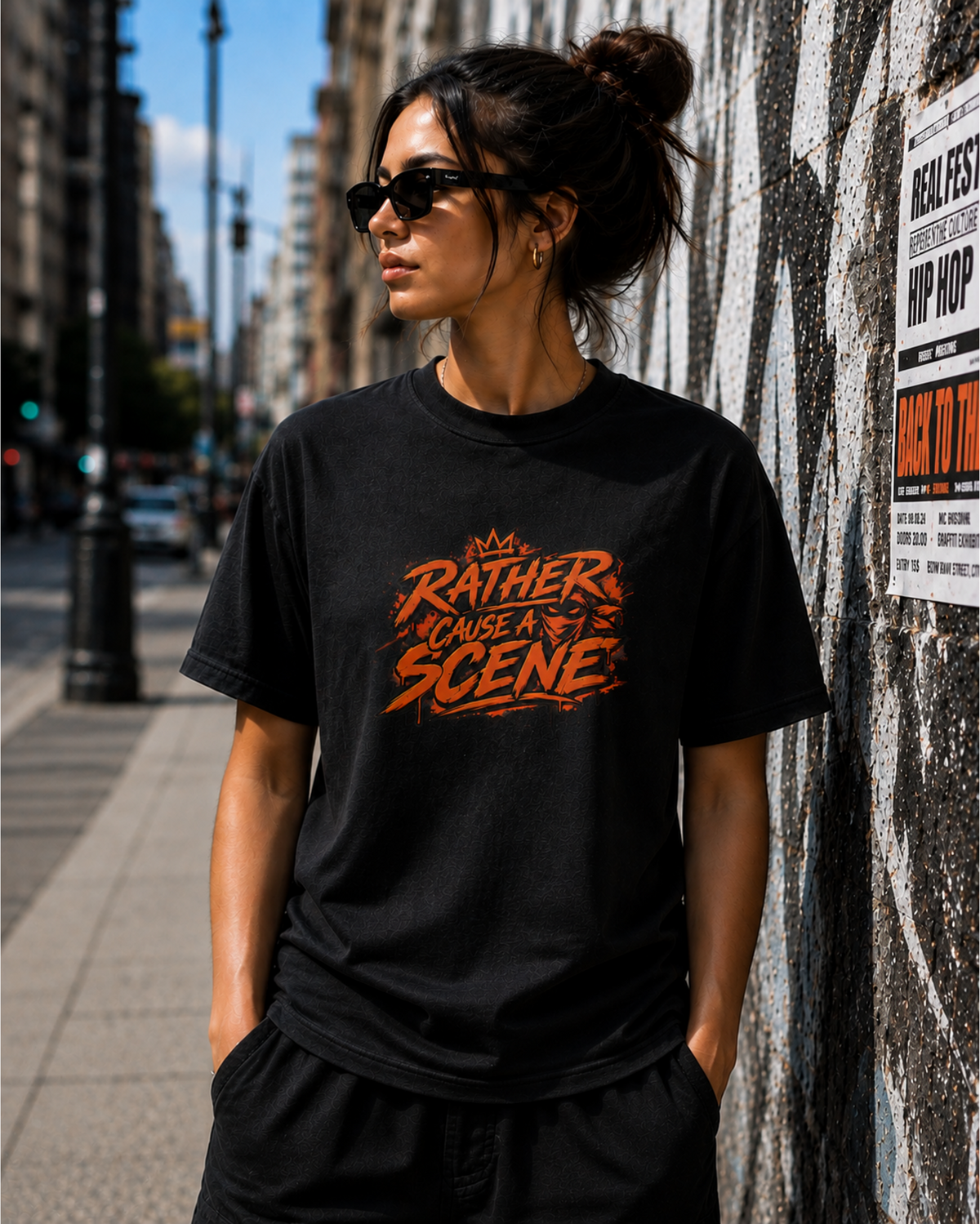 Rather Cause a Scene T-Shirt — Bold Retro Street Graphic Tee