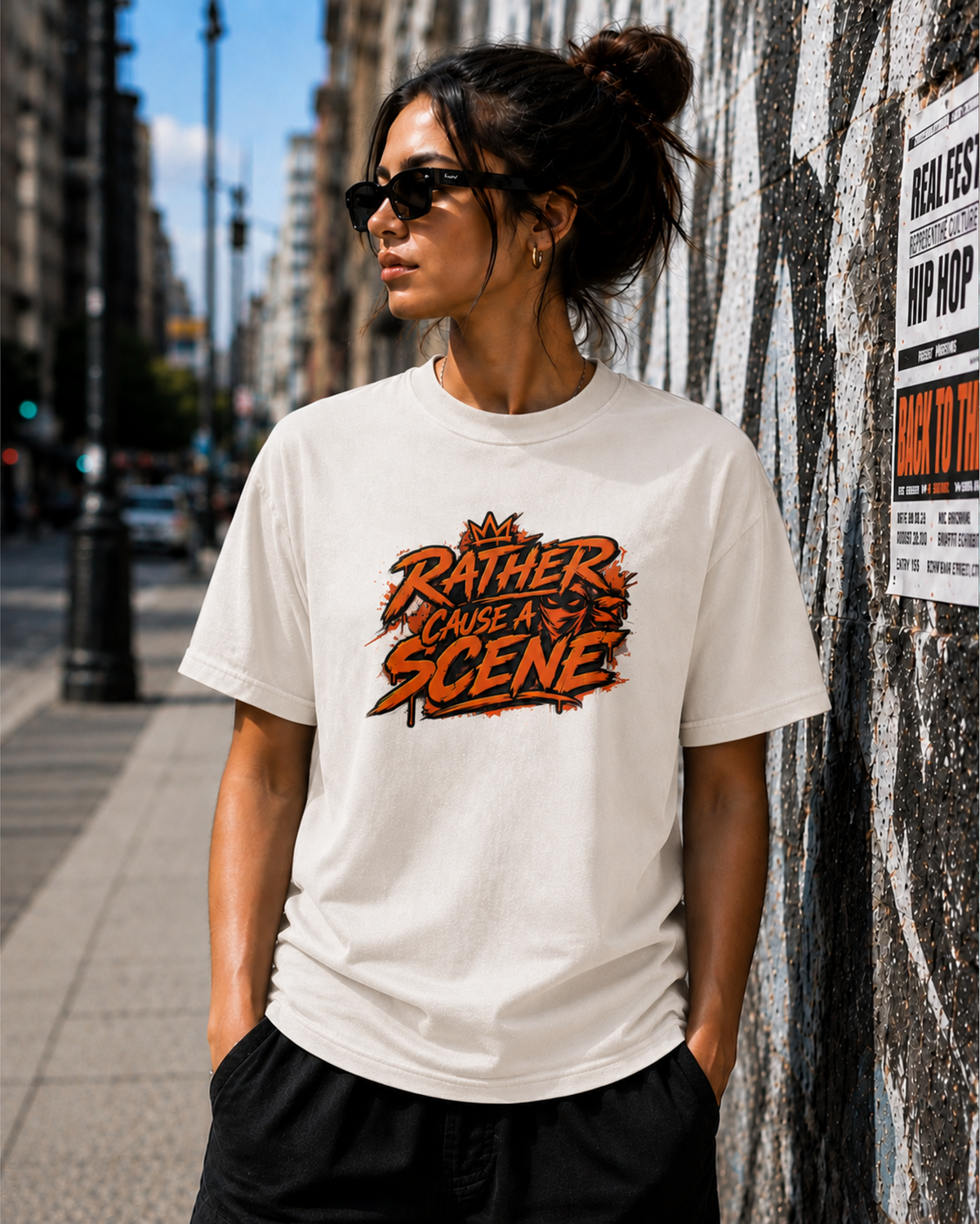 Rather Cause a Scene T-Shirt — Bold Retro Street Graphic Tee